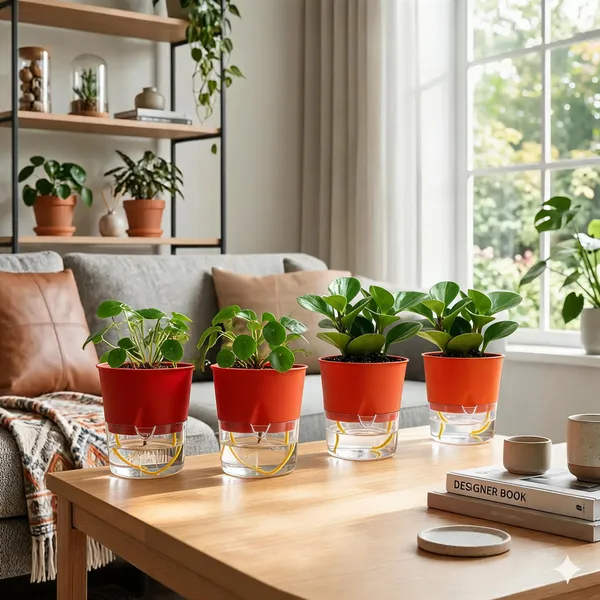 Austin_4_Inch_10_Cm_Round_Minimalist_Planter_Pots_Set_Of_4_Red