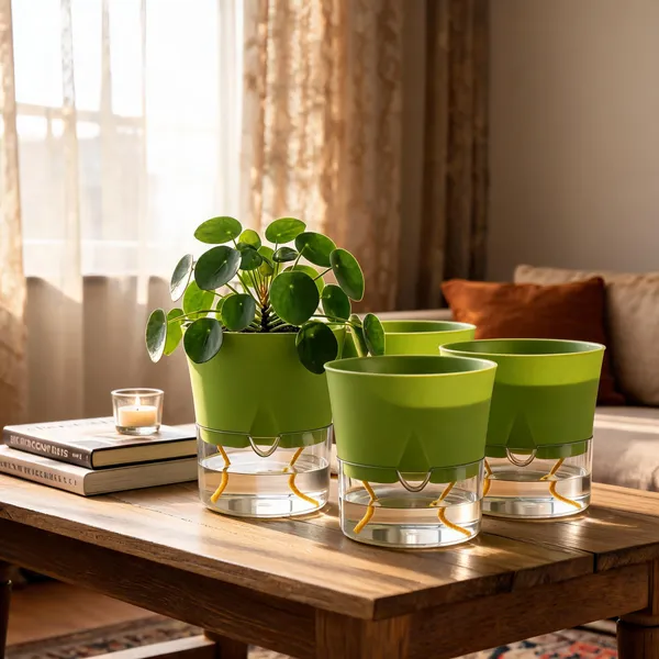 Austin_4_Inch_10_Cm_Round_Minimalist_Planter_Pots_Set_Of_4_Green
