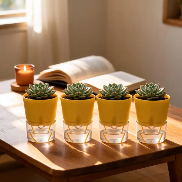 Austin_4_Inch_10_Cm_Round_Minimalist_Planter_Pots_Set_Of_4_Yellow