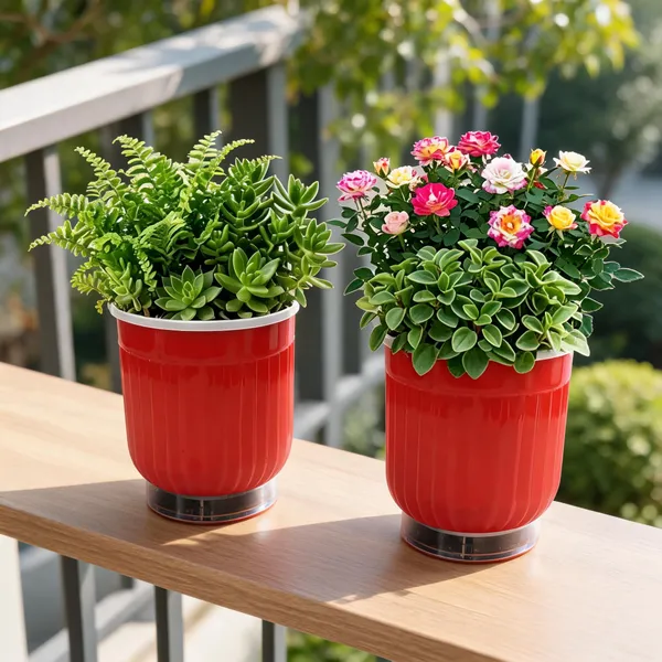 Seoul_Self_Watering_Pots_8_Inch_20_Cm_Set_Of_2_Transparent_Orange