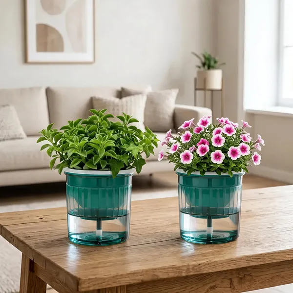 Seoul_Self_Watering_Pots_8_Inch_20_Cm_Set_Of_2_Transparent_Green