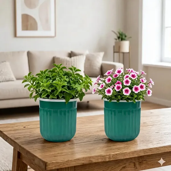 Seoul_Self_Watering_Pots_8_Inch_20_Cm_Set_Of_2_Transparent_Green