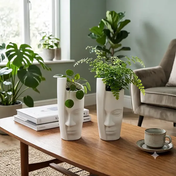 Orbit_Face_Pot_13_Inch_33_Cm_White_Matte_Decorative_Planter_Vase_Set_Of_2_Default_Title
