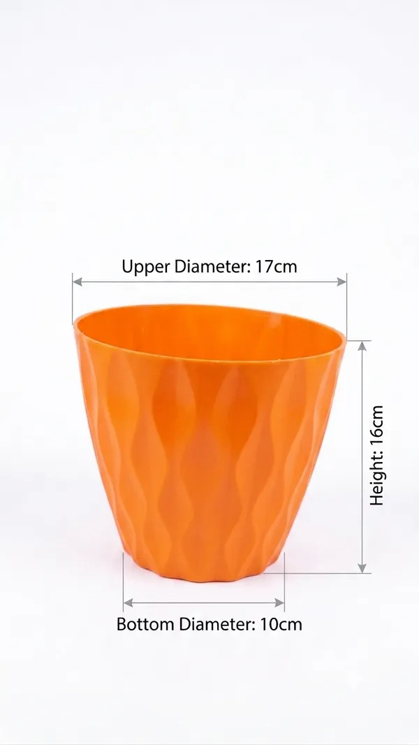 Set_of_6_Orange_7_Inch_Plastic_Decorative_Pot