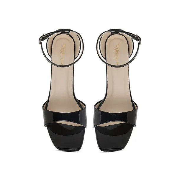 Women's_Open_Toe_Glossy_Single_Strap_Ankle_Buckle_Chunky_Block_Heels
