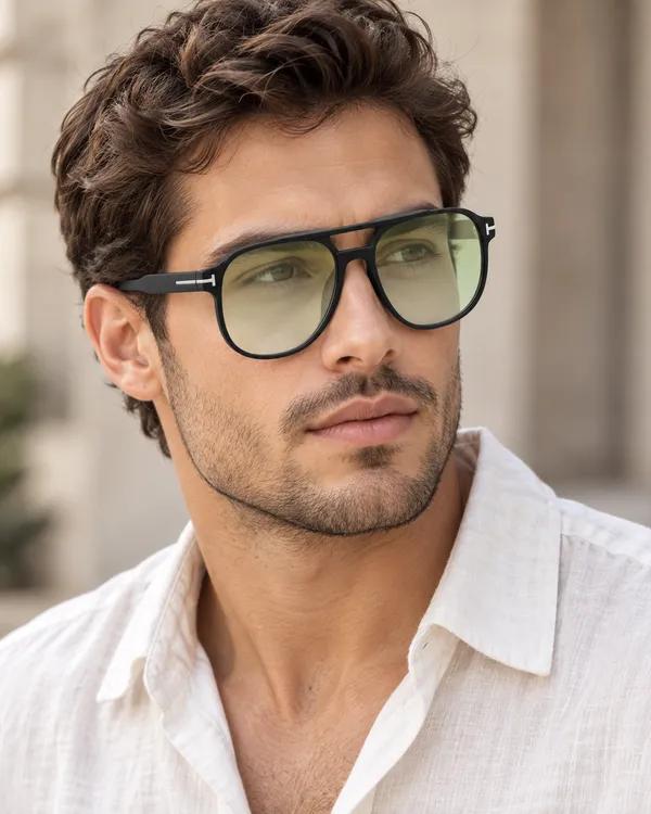 Black_Full_Rim_Green_Lens_Rectangular_PHOTOCHROMIC_Sunglasses_For_Men