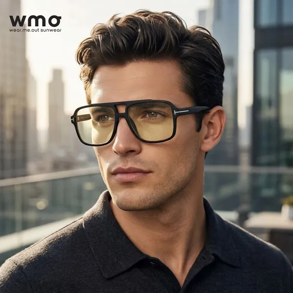 MATTE_Black_SQUARE_Frame_Green_Tinted_PHOTOCHROMIC_LENS_Sunglasses