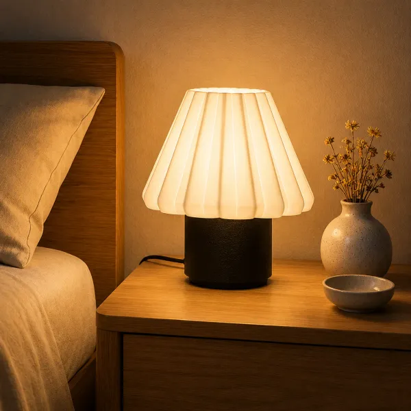 White_And_Black_Pla_Plastic_Table_Lamp_For_Home_And_Living