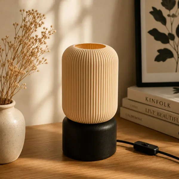 Beige_And_Black_Pla_Plastic_Table_Lamp_For_Home_And_Living
