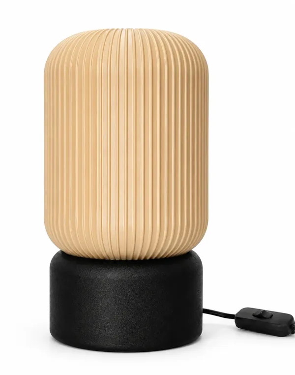 Beige_And_Black_Pla_Plastic_Table_Lamp_For_Home_And_Living
