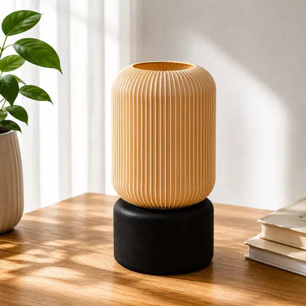 Beige_And_Black_Pla_Plastic_Table_Lamp_For_Home_And_Living