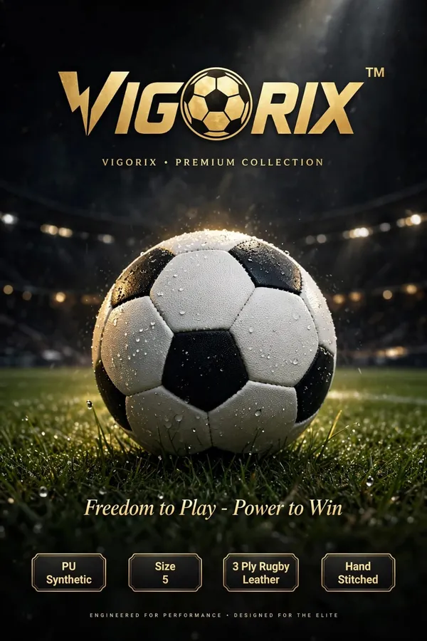VigoriX_Black_And_White_Size_5_Hand_Stitched_Football
