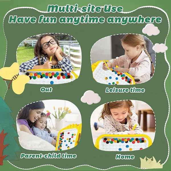 Yellow_Magnetic_Bead_Drawing_Board_For_Kids