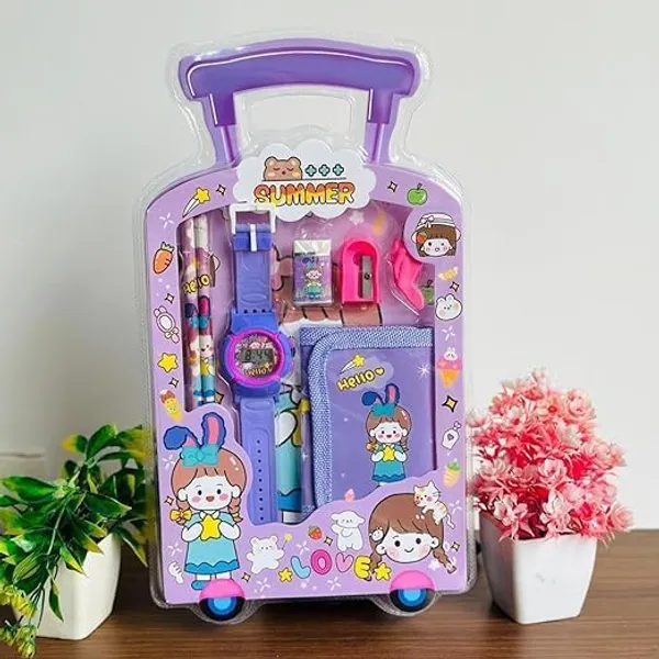 Purple_Kids_Stationery_Set_With_Watch_And_Trolley_Case