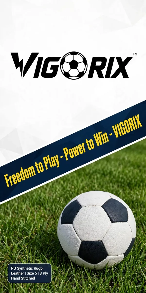 VigoriX_Black_And_White_Size_5_Hand_Stitched_Football