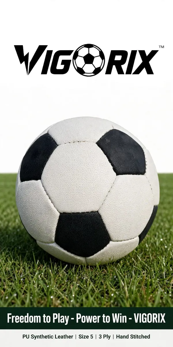 VigoriX_Black_And_White_Size_5_Hand_Stitched_Football