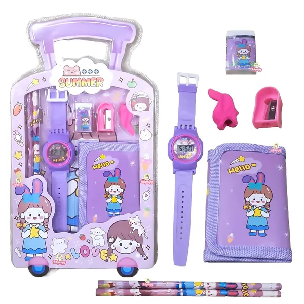 Purple_Kids_Stationery_Set_With_Watch_And_Trolley_Case