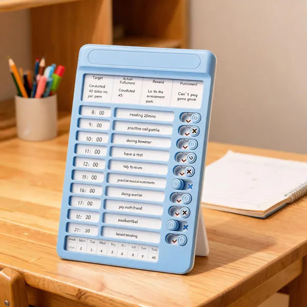 Blue_Plastic/Mdf_And_Paper/Printed_Elements_Chart_Board_For_Routine_Planning,_Chore_Tracking,_Time_Management