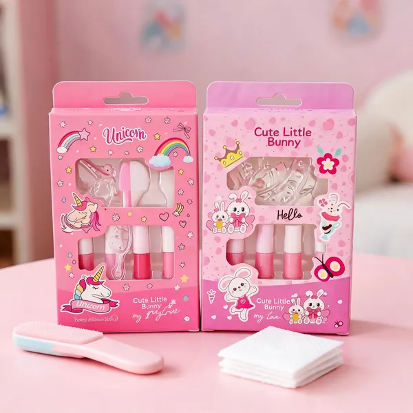 Pink_Plastic_Bottles_And_Water-Based_Nail_Polish_Colour_Set_For_Pretend_Play,_Kids_Beauty_Activity