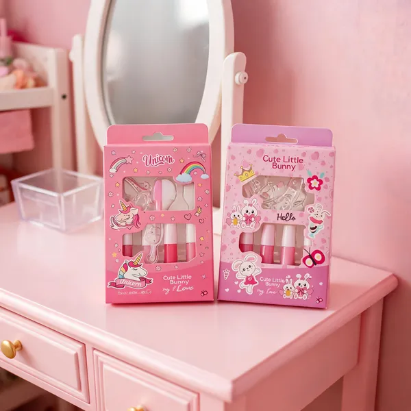 Pink_Plastic_Bottles_And_Water-Based_Nail_Polish_Colour_Set_For_Pretend_Play,_Kids_Beauty_Activity