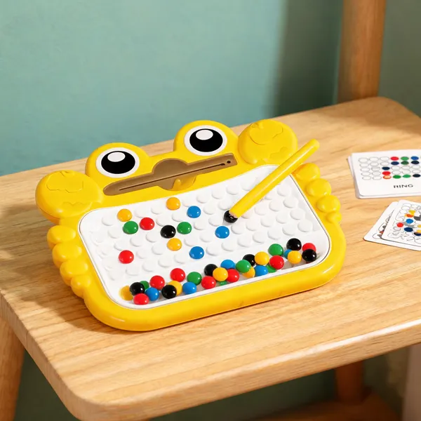 Yellow_Plastic_And_Magnetic_Beads_Drawing_Board_For_Drawing,_Learning,_Fine_Motor_Activity