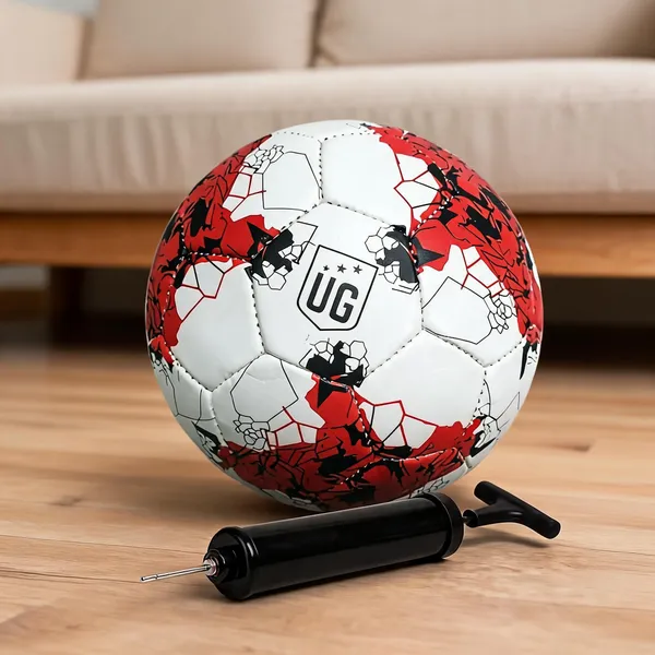 White_Synthetic_Leather_And_Rubber_Bladder_And_Plastic_Pump_Football_For_Football,_Practice,_Outdoor_Play