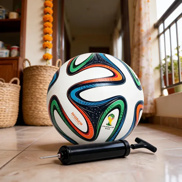 Multicolor_Synthetic_Leather_And_Rubber_Bladder_And_Plastic_Pump_Football_For_Football,_Training,_Recreational_Play