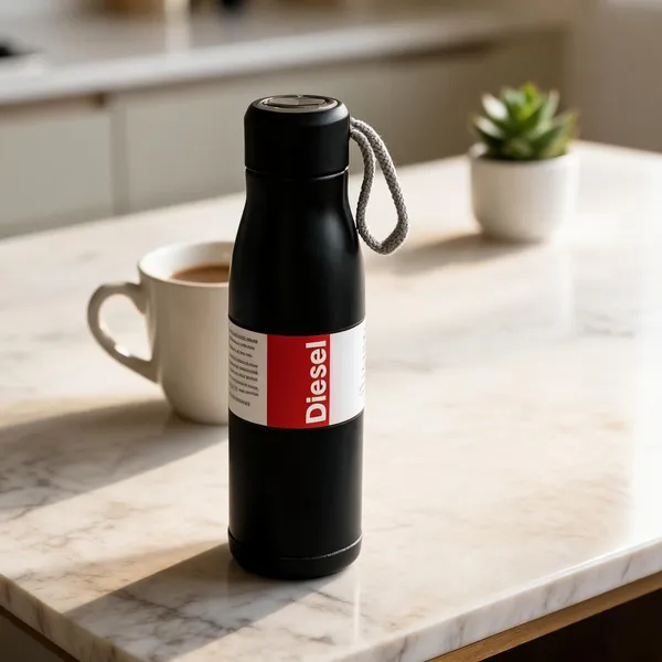 Black_Stainless_Steel_And_Plastic_Lid_Insulated_Bottle_For_Drinking_Water,_Hot/Cold_Beverage_Storage