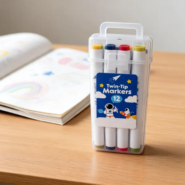 White_Acrylic_Barrel_And_Water-Based_Ink_Marker_Pen_Set_For_Drawing,_Crafting,_Glass/Surface_Art