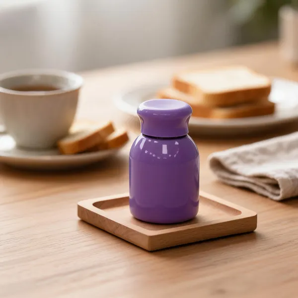 Purple_Stainless_Steel_And_Plastic_Lid_Mini_Flask_For_Hot/Cold_Beverage_Storage,_Travel