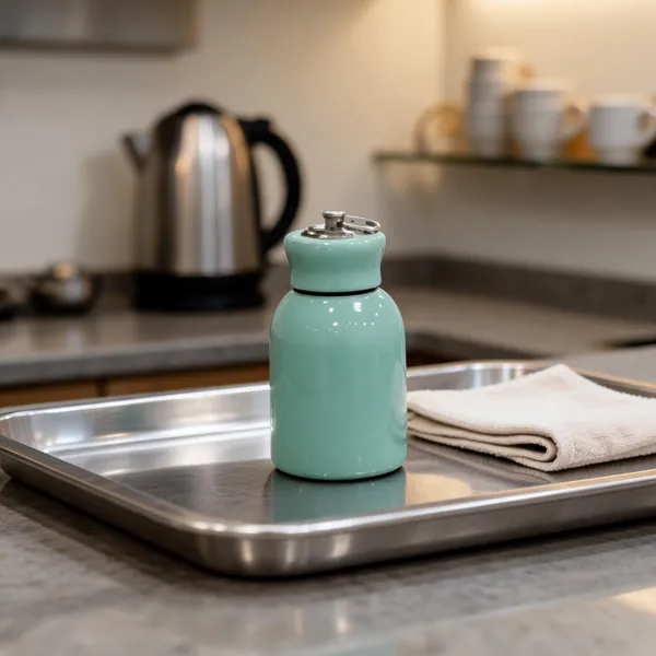 Teal_Stainless_Steel_And_Plastic_Lid_Mini_Flask_For_Hot/Cold_Beverage_Storage,_Travel