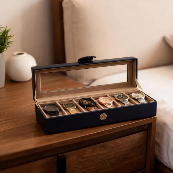Black_Mdf/Wood_And_Glass_And_Lining_Organizer_Box_For_Watch_Storage,_Jewelry_Organization