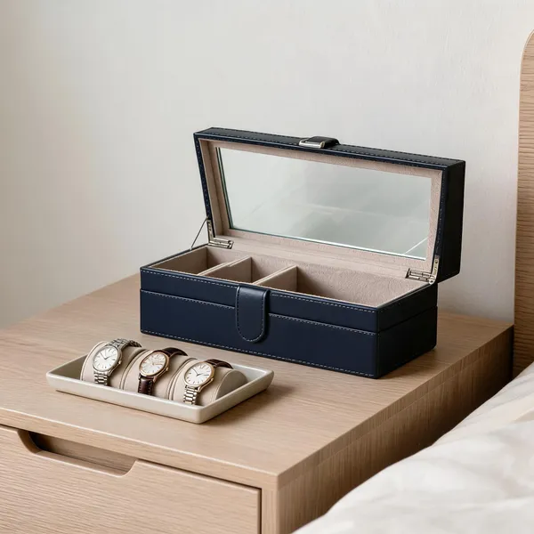 Blue_Mdf/Wood_And_Glass_And_Lining_Organizer_Box_For_Watch_Storage,_Jewelry_Organization