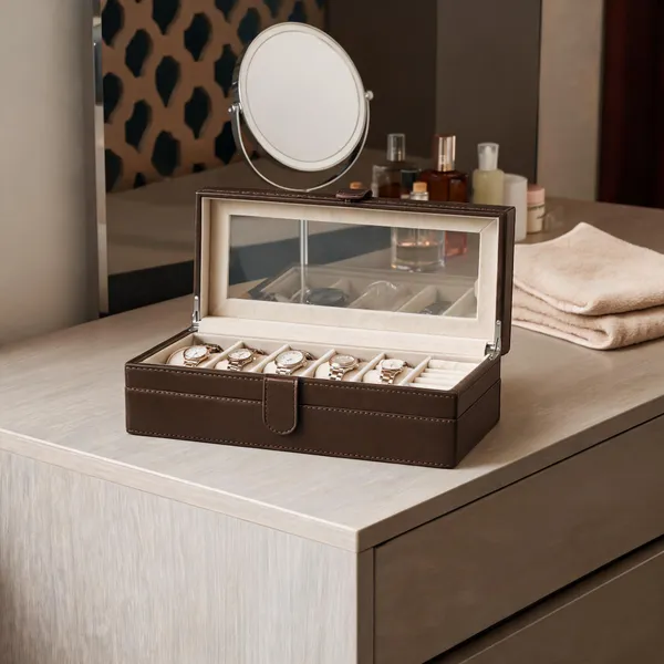 Brown_Mdf/Wood_And_Glass_And_Lining_Organizer_Box_For_Watch_Storage,_Jewelry_Organization