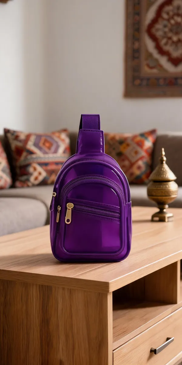 Purple_Pvc_And_Polyester_Lining_Sling_Backpack_For_School,_Travel,_Daily_Carry