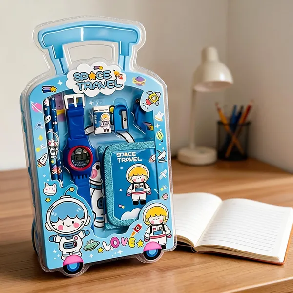 Blue_Plastic_And_Paper_And_Metal_Components_Stationery_Set_For_School,_Writing,_Stationery_Storage