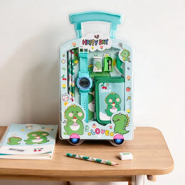 Sea_Green_Plastic_And_Paper_And_Metal_Components_Stationery_Set_For_School,_Writing,_Stationery_Storage