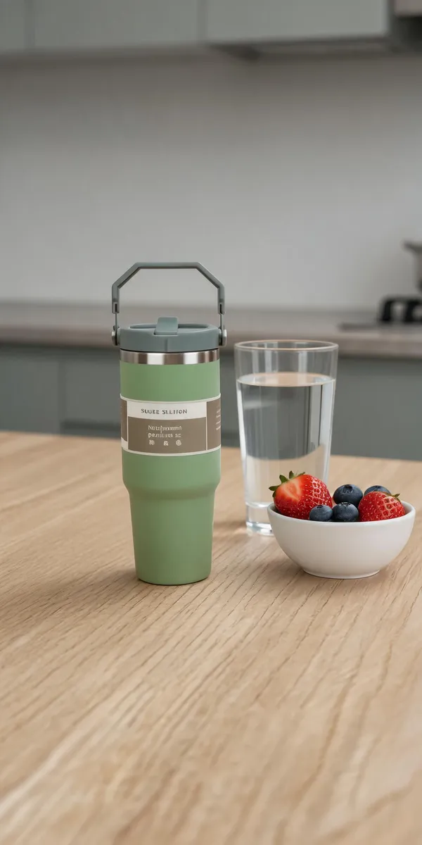 Green_Stainless_Steel_And_Plastic_Lid_Tumbler_For_Hot/Cold_Beverage_Storage,_Travel