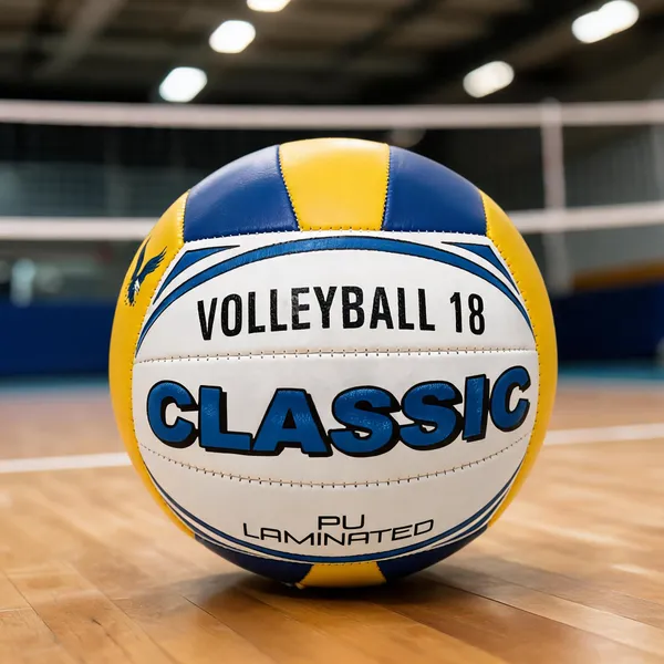 White_Synthetic_Leather_And_Rubber_Bladder_Volleyball_For_Volleyball,_Sports_Practice