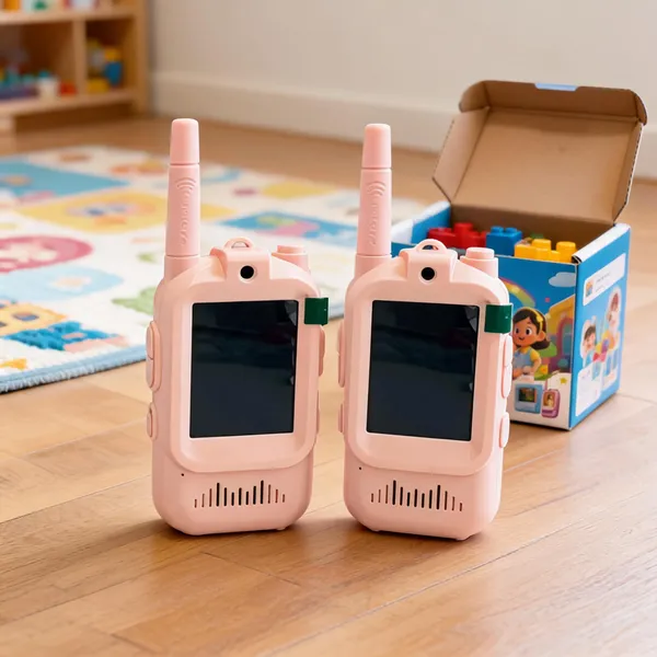 Pink_Abs_Plastic_And_Electronic_Components_Walkie_Talkie_Set_For_Pretend_Play,_Communication_Games