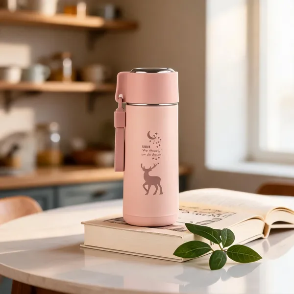 Peach_Glass_And_Plastic_Lid_Water_Bottle_For_Drinking_Water,_Travel,_Office