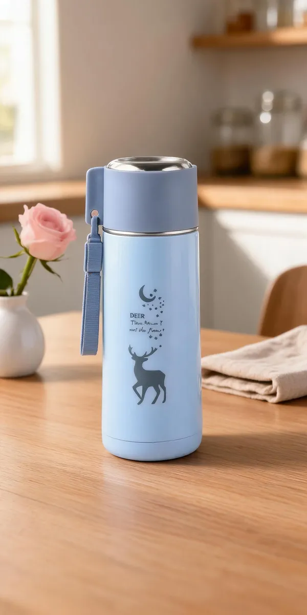 Blue_Glass_And_Plastic_Lid_Water_Bottle_For_Drinking_Water,_Travel,_Office