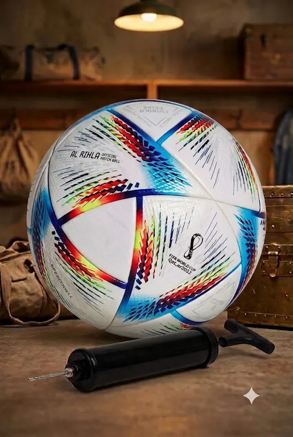 White_FIFA_World_Cup_Printed_Football_With_Hand_Pump