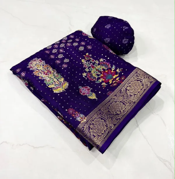 Purple_Floral_Print_Saree_With_Blouse_Piece_For_Women