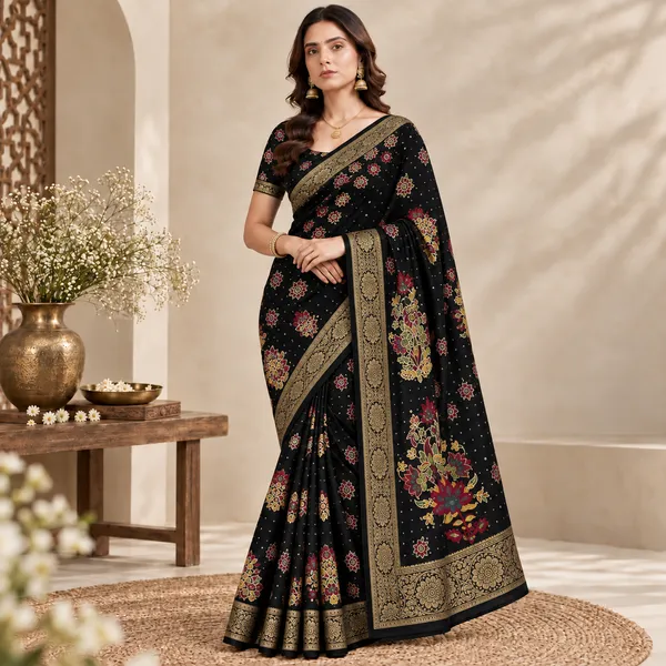 Black_Floral_Print_Saree_For_Women