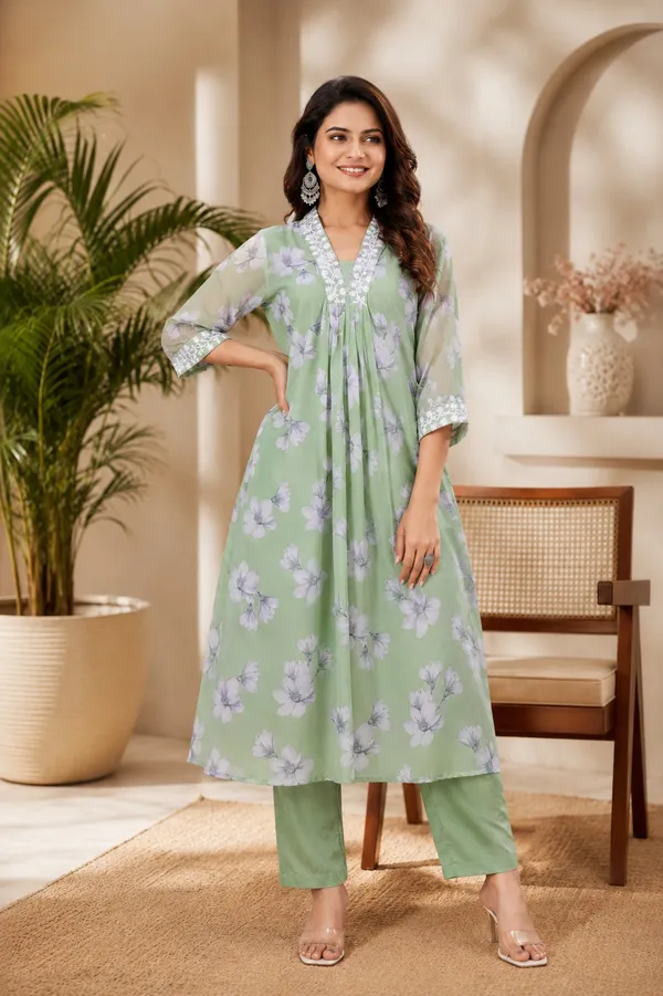 Green_Floral_Print_Kurta_Set_for_Women