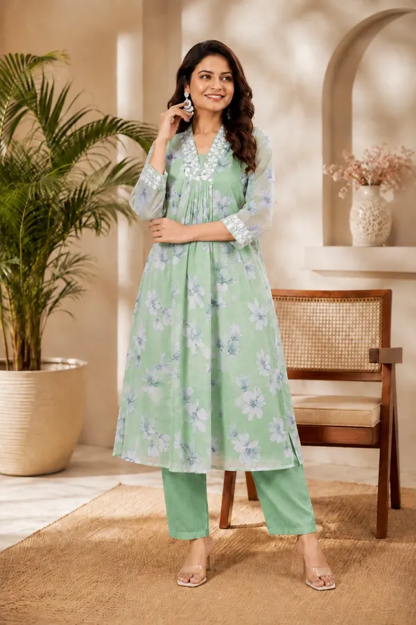 Green_Floral_Print_Kurta_Set_for_Women