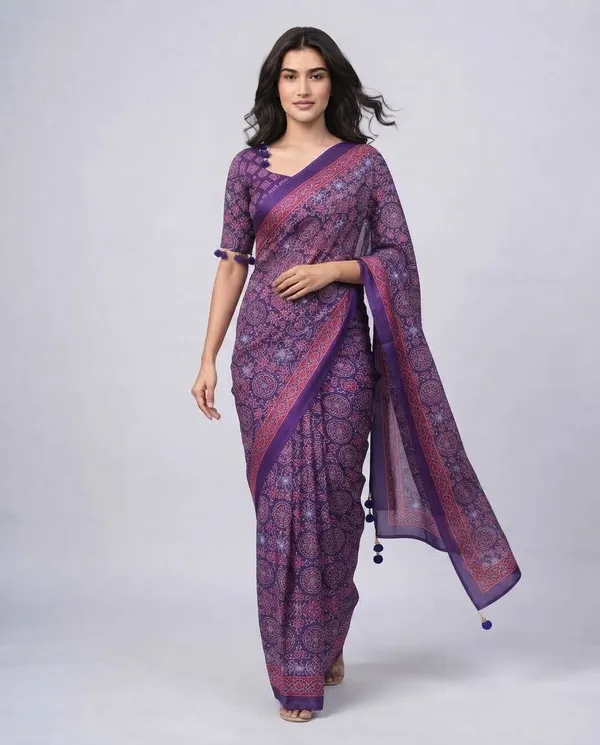 Purple_Printed_Ethnic_Saree_For_Women