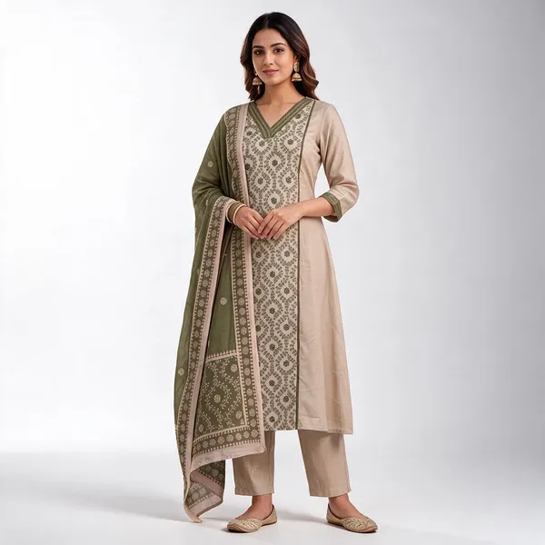 Beige_Handloom_Cotton_Embroidered_Kurta_Set_For_Women