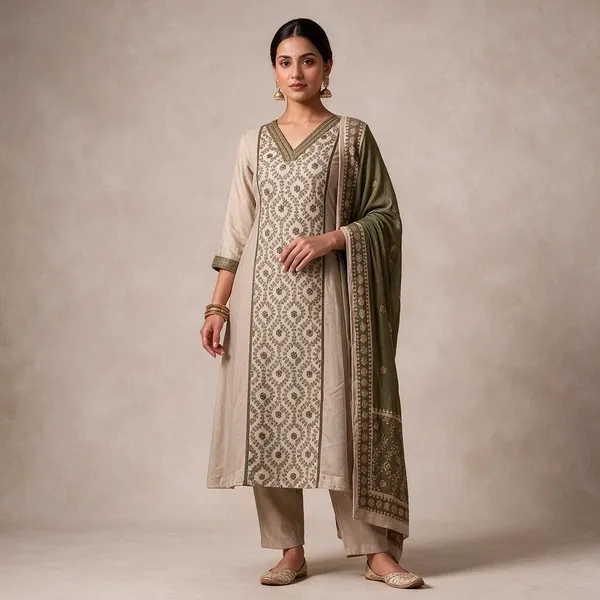 Beige_Handloom_Cotton_Embroidered_Kurta_Set_For_Women